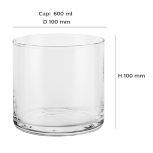 VASO 600 ml- 10x10 cm